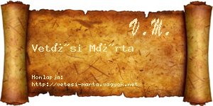 Vetési Márta névjegykártya